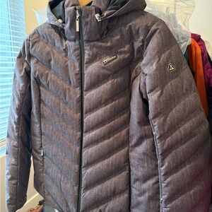 Schoeffel Ladies Dark Gray Puffer Ski Jacket w detachable hood